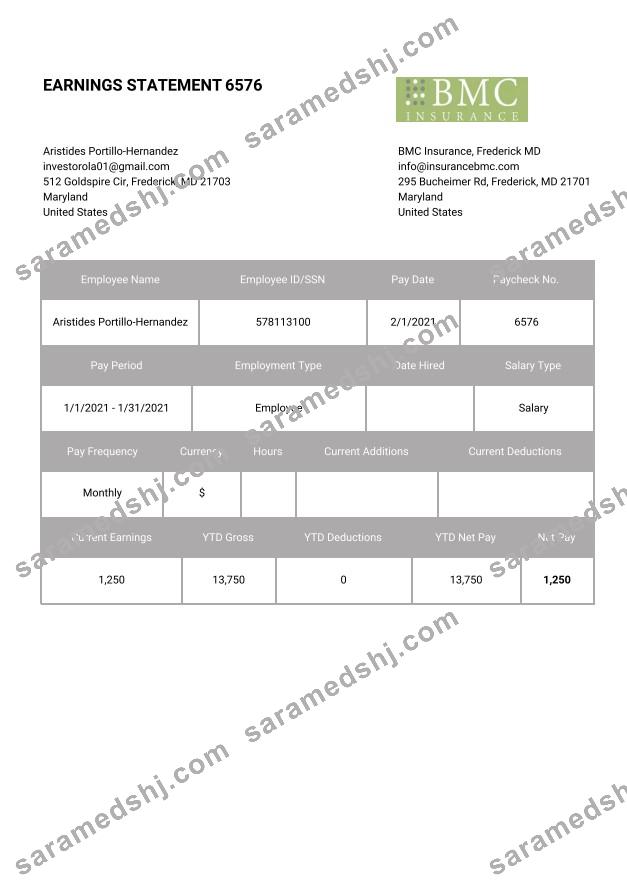 BMC Insurance Play Stub
